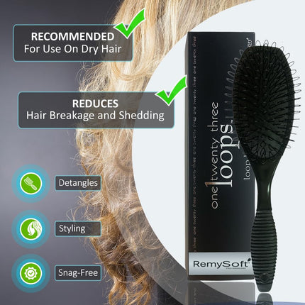 RemySoft One Twenty Three Loops - Brosse à boucles - Sans danger pour les extensions de cheveux, les tissages et les perruques par RemySoft