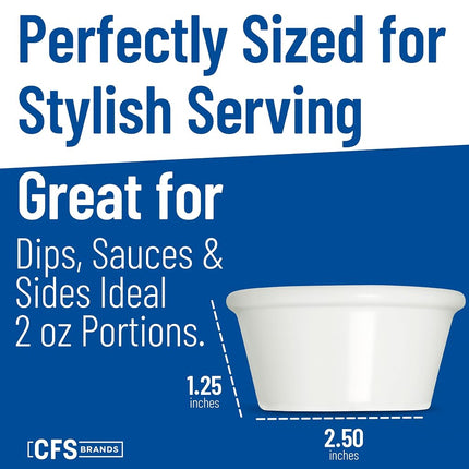 Carlisle FoodService Products Melamine Smooth Ramekin 2 Oz - White - 72 Pack