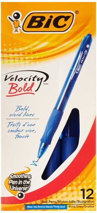 BIC Velocity Retractable Ballpoint Pen, Blue Ink, 