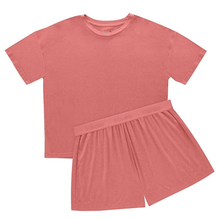 Hanes Women's Originals Supersoft Boxy T-Shirt & Sleep Shorts Set, Comfywear Lounge/Sleepwear