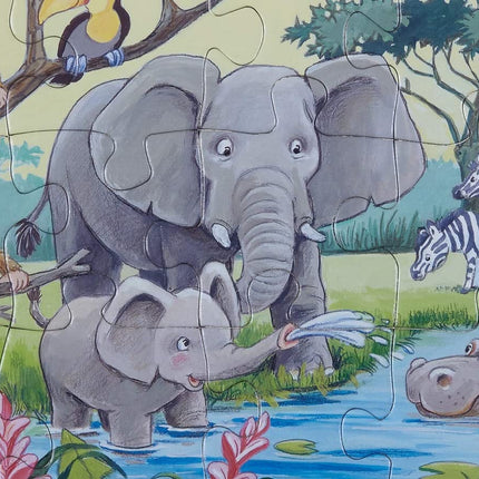 Ravensburger Children's Puzzle 06136 Africa Animals Frame Puzzle for Children from 3 Years with 15 Pieces