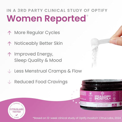 Premium Inositol Supplement - Myo-Inositol and D-Chiro Inositol Powder Plus Folate and Vitamin D - Ideal 40:1 Ratio - Hormone Balance & Healthy Ovarian Support for Women - Vitamin B8 - 30 Day Supply