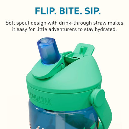 Camelbak Thrive Flip Straw Kids 415 ml – sport bottle – leak-proof – child-friendly size – easy drinking closure – ideal for on the go – Friendly Forest, size: OS