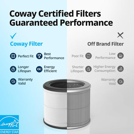 Coway Airmega 100 Air Purifier Replacement Filter Set, True HEPA and Deodorization Filte
