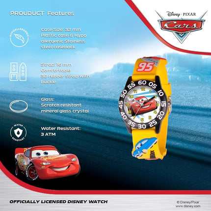 Reloj analógico de cuarzo Disney para niños con correa de plástico W001505