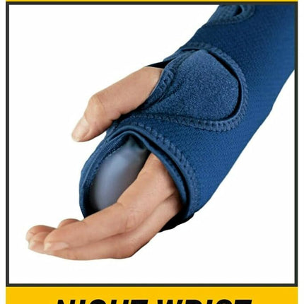 FUTURO-48462 Night Wrist Support SIOC, Helps Provide Nighttime Relief of Carpel Tunnel Symptoms, Breathable, One Size - Navy