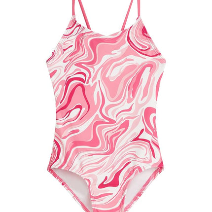 Kanu Surf Girls' Hurricane Beach Sport UPF 50+ 1-Piece Swimsuit, Gigi Pink, 14