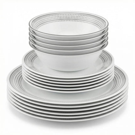 Corelle 18-Piece Dinner Set, Mystic Grey, Service 