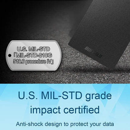 Buffalo External SSD 1TB - Compatible with PS4 / PS5 / Windows/Mac - USB-C - USB-A - USB 3.2 - External Solid State Drive - SSD-PG1.0U3B