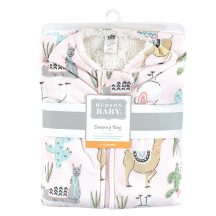 Saco de Dormir Hudson Baby Unisex para Bebé, de Visón con Interior de Sherpa, Diseño de Llama, 6-12 Meses