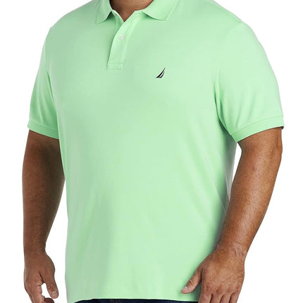 Nautica Men's Classic Fit Short Sleeve Solid Soft Cotton Polo Shirt, Ash Green, 4X