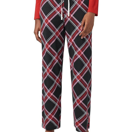 HUE womens Sleep and Lounge Pajama Separates, Christmas and Holiday Collection, Black Perfect Plaid - Sleep Pant, M
