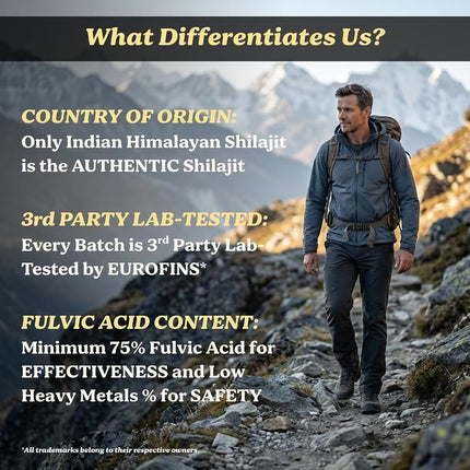 Life & Pursuits Pure Authentic Himalayan Shilajit Resin | Min. 75% Fulvic Acid, Lab Tested, Natural Gold Grade, 85+ Trace Minerals | 30 gm (Pack of 2)
