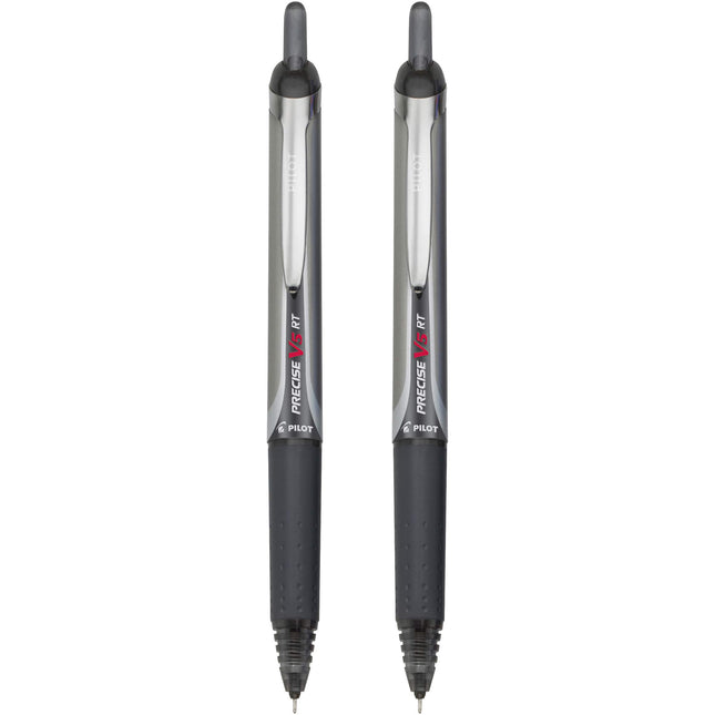 PILOT Precise V5 RT Refillable & Retractable Liquid Ink Rolling Ball Pens, Extra Fine Point (0.5mm) Black Ink, 2-Pack (26050)