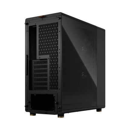 Fractal Design North Charcoal Black Tempered Glass Dark - Wood Walnut front - Glass side panel - Two 140mm Aspect PWM fans included - Type C USB - ATX Airflow Mid Tower PC Gaming Case