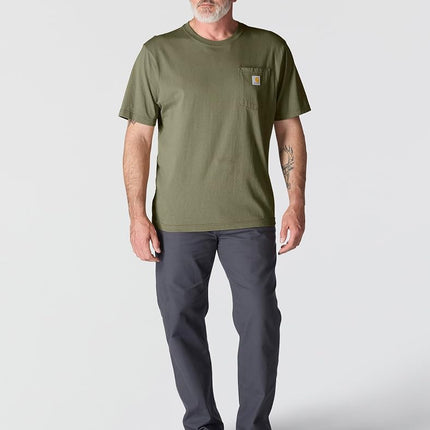 Carhartt Mens Loose Fit Heavyweight Short Sleeve Pocket T-Shirt, Dusty Olive, L (Tall)