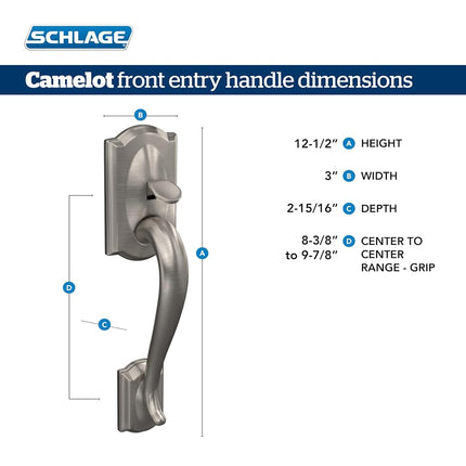 SCHLAGE Lock Company Camelot FE285 CAM 716 GEO Georgian Style Front Entry Handle Bronze