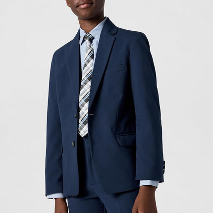 Van Heusen Boys' Flex Stretch Suit Jacket, Bank Blue Solid, 8