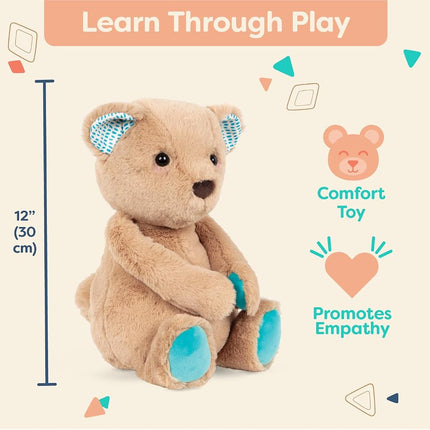B. toys Plush Teddy Bear, Cara-Mellow Bear, 12-Inch Stuffed Animal Toy