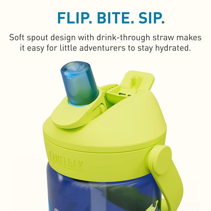 Camelbak THRIVE FLIP STRAW KIDS 415 ml – sports bottle – leak-proof – for kids – easy handling – ideal for on the go – Sharks And Rays, size: OS