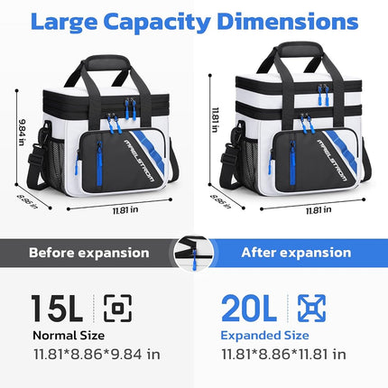 Maelstrom Insulated Lunch Box, 20L Double Deck Cooler Bag for Men Women