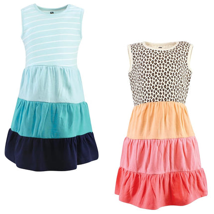 Robes en coton Hudson Baby pour bébés filles, léopard corail menthe, 12-18 mois