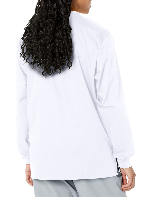 WonderWink 800AWHITSM Wonder Work Unisex Snap Front Jacket, White, Standard-S Size