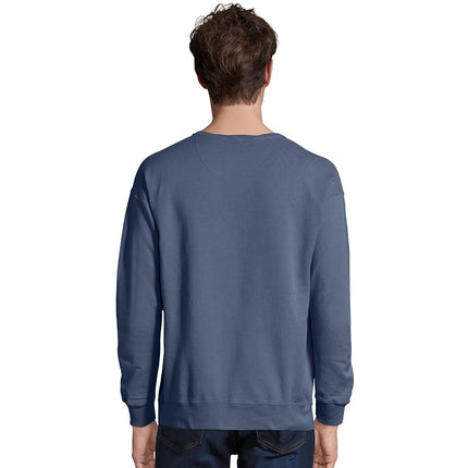 Hanes Originals Men's Crewneck Sweatshirt, Pullover Fleece Sweatshirt for Men, Garment Dyed, Saltwater, X-Large