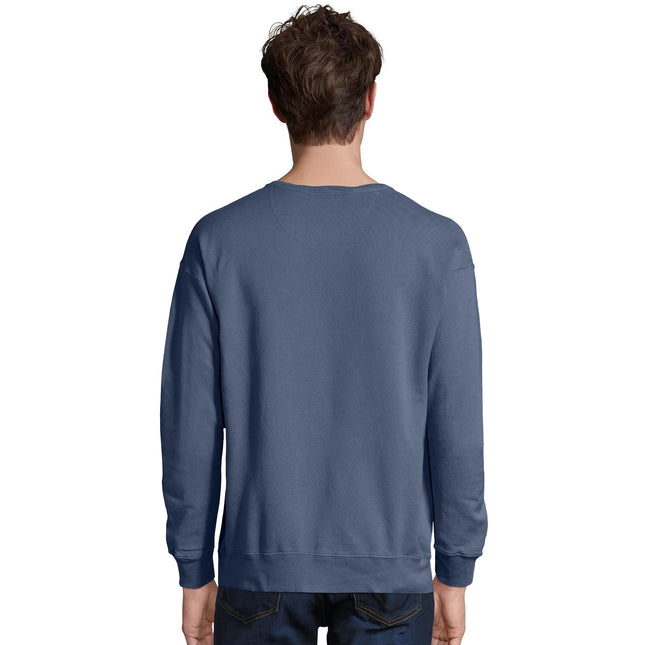 Sudadera Hanes Originals con cuello redondo para hombre, sudadera polar sin cierre para hombre, teñida en prenda, Saltwater, XG