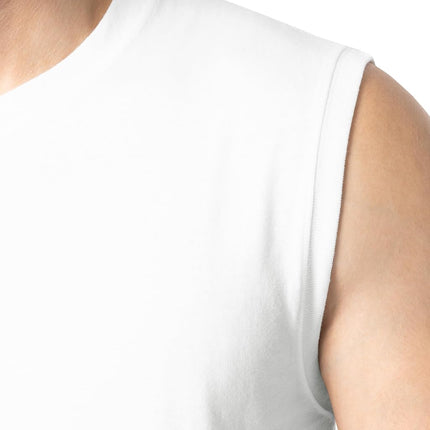 Fruit of the Loom Men's Eversoft Cotton Sleeveless T Shirts, Breathable & Moisture Wicking with Odor Control, Sizes S-4x Undershirt, Muscle-2 Pack-White, Large (Pack of 2)