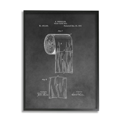 Stupell Industries Vintage Toilet Paper Patent Fig