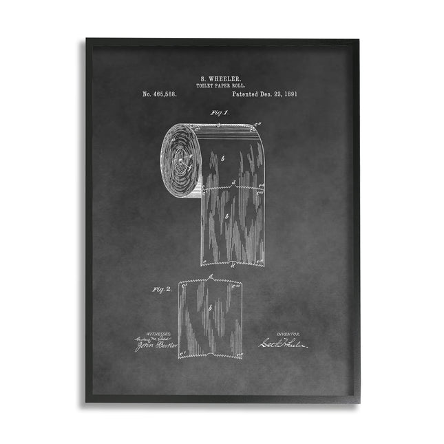 Stupell Industries Vintage Toilet Paper Patent Fig