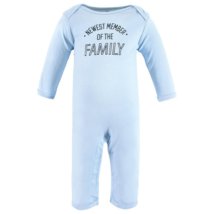 Hudson Baby baby-girls Cotton Coveralls, Newest Family Member, 12-18 Months