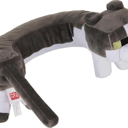 Mattel Minecraft Purring Sounds Neck Pillow, Cat Plush Toy with Sound for Travel, Comfort & Play, JGR36