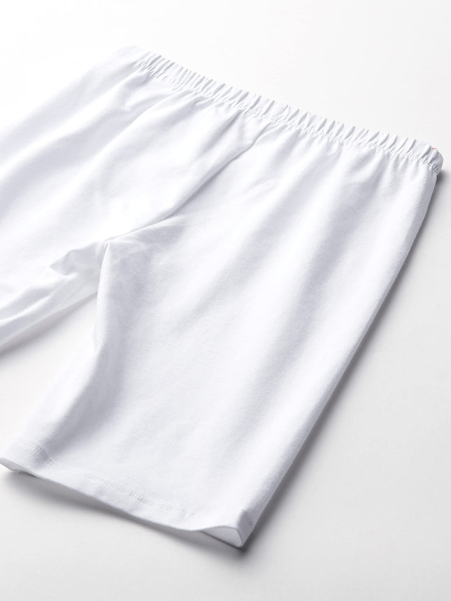 The Children's Place Girls Solid Bike Shorts, White 2-Pack, Large