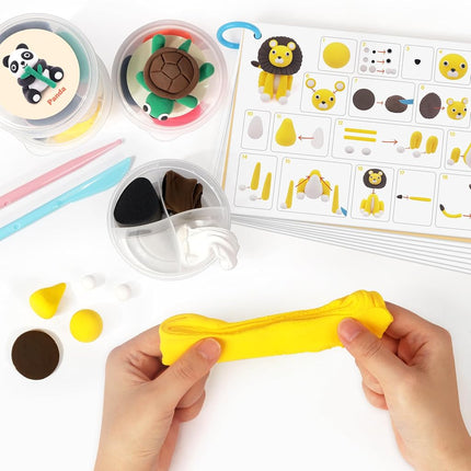 Helsort Air Dry Clay Kit for Kids 6-12, 12 Animal Pots & Sculpting Tools