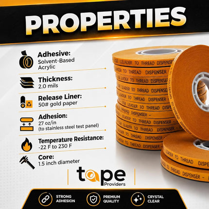 WOD Tape (0.6cm in. - Pack of 6) - General Purpose ATG Tape, Adhesive Transfer Tape Glider Refill Rolls Clear Adhesive on Gold Liner (Acid Free) - 0.6cm Wide x 36 yds.
