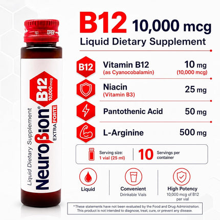 Neurobion Extra Forte B12 10,000 mcg Vials - Extreme Powerful B12-10 Vials per Box