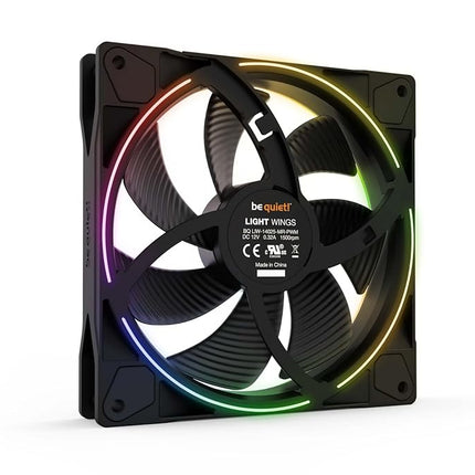 be quiet! Light Wings 140mm PWM Fan, 3 Fans Included, ARGB Lighting, Multiple Colors and Modes, Silence-Optimized Fan Blades, High Air Pressure, Low Noise-Generating Turbulences, Very Quiet Operation
