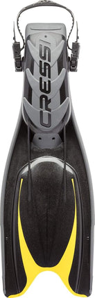 Cressi Frog Plus Open Heel Scuba Dive Fins (Made in Italy), Black/Yellow, L/XL-9.5/10.5