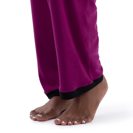 Conjunto de pijama de 2 piezas de Fruit of the Loom para mujer, camiseta de manga larga y pantalón, color Boysenberry, talla grande