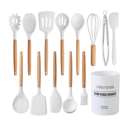 Country Kitchen Non Stick Silicone Utensil Set wit