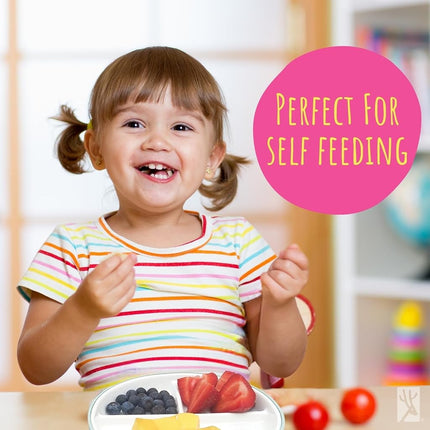 Elk and Friends Kids 7.8” Porcelain White Divided Plates with Silicone Sleeves | Suitable for Babies/Toddlers | Microwave & Dishwasher Safe | Non Slip Dinnerware | Snack Dishes | 4 Pack