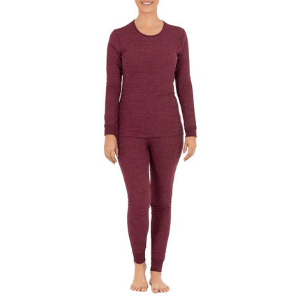 Conjunto térmico de primera calidad de micro waffle de Fruit of the Loom para mujer, Merlot Heather, 4X