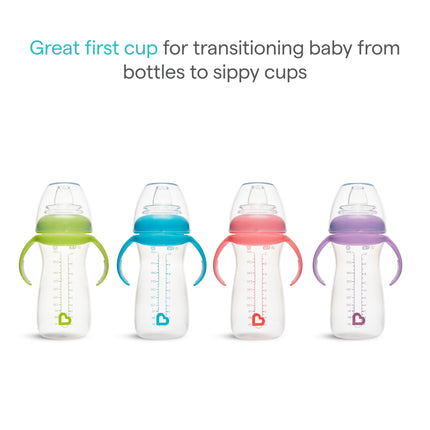 Munchkin Gentle Transition Baby Sippy Cup, Baby's First Sippy - Helps Babies & Toddlers Transitioning from Bottles to Cups, Spill Proof, 9 Months & Up, 10 Ounce, Green