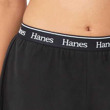 Hanes Women's Originals Sleep, Pajama Shorts, 2-Pack Bottom, Marbled Grey/Black, M (Pack of 2)