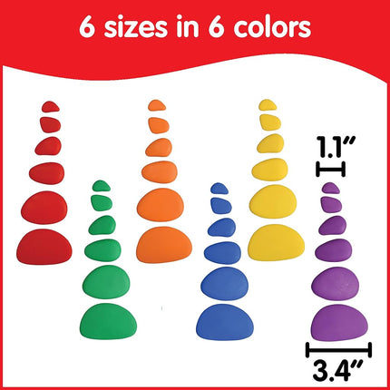Rainbow Pebbles | Set of 36 + 40 Activities | The Original Sorting and Stacking Stones | Early Maths Resource
