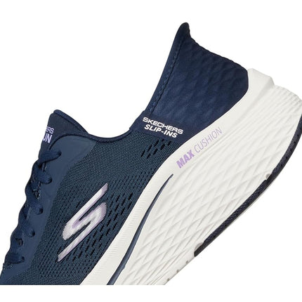 Skechers Women's Max Cushioning Elite 2.0 Vanish Hands Free Slip-ins Sneaker, Navy/Lavender, 5.5 UK Wide