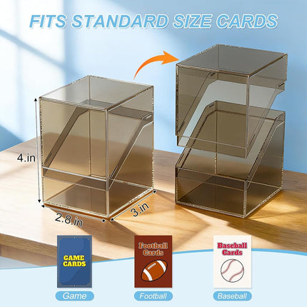 Mlikero Card Deck Boxes, Set of 6 Acrylic Commander Deck Boxes Holds 100+ Cards with Sleeve with 6 Dividers, Ideal Heavy Duty Card Storage Box