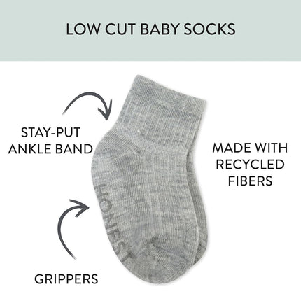 HonestBaby Baby Multipack Cozy Socks Sustainably Made for Infant, Newborn Baby, Toddler, Kids Boys', Girls', Unisex, 10-pack Rainbow Blues, 12-24 Months